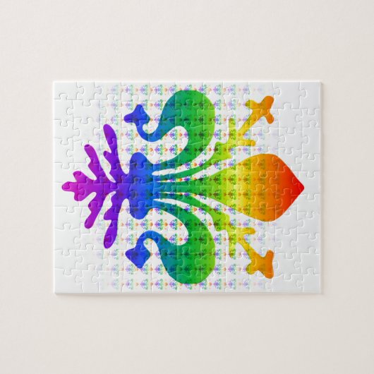 Rainbow Fleur-de-lis Puzzle (Horizontal)
