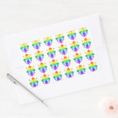 Rainbow Fleur-de-lis Rechteckiger Aufkleber (Umschlag)