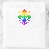 Rainbow Fleur-de-lis Rechteckiger Aufkleber (Tasche)