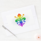Rainbow Fleur-de-lis Rechteckiger Aufkleber (Umschlag)