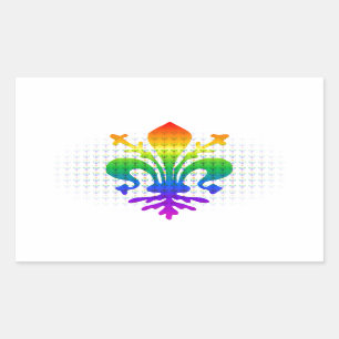 Rainbow Fleur-de-lis Rechteckiger Aufkleber