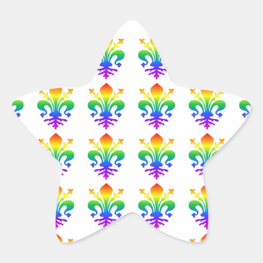 Rainbow Fleur-de-lis Stern-Aufkleber (Vorderseite)