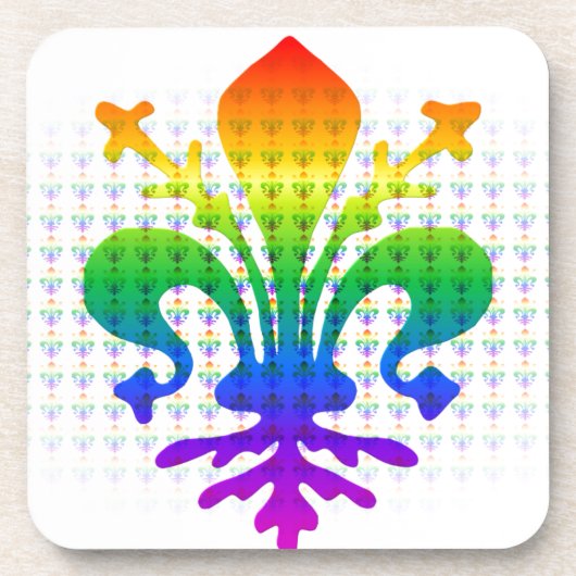 Rainbow Fleur-de-lis Untersetzer (Vorderseite)