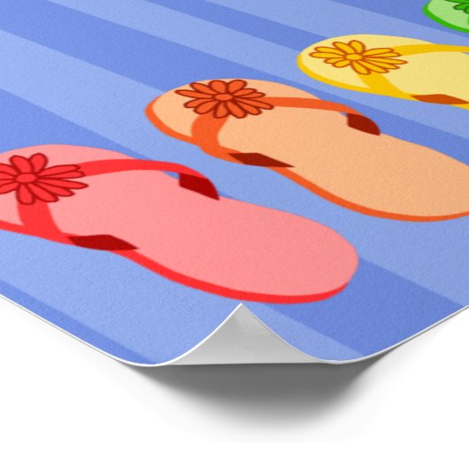 Rainbow Flip Flops Poster (Ecke)