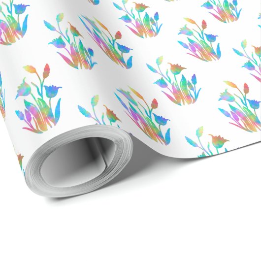 Rainbow Floral Clumps Geschenkpapier (Rolleneckpunkt)