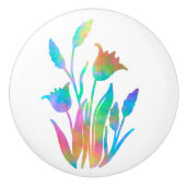 Rainbow Floral Clumps Keramikknauf (Vorderseite)