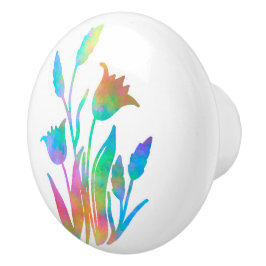 Rainbow Floral Clumps Keramikknauf