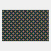 Rainbow Floral Fountain Mandala 1970s Retro Ogee Geschenkpapier Set (Vorderseite 3)