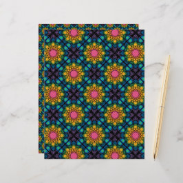 Rainbow Floral Fountain Mandala Diamond Tile