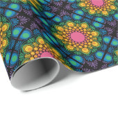 Rainbow Floral Fountain Mandala Diamond Tile Geschenkpapier (Rolleneckpunkt)