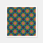 Rainbow Floral Fountain Mandala Diamond Tile Serviette (Vorderseite)