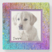 [Rainbow Floral Frame] Abstrakt Steinuntersetzer (Vorderseite)