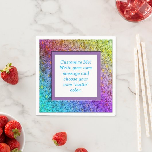 [Rainbow Floral Frame] Abstrakte Blume Papier Serviette (Beispiel)