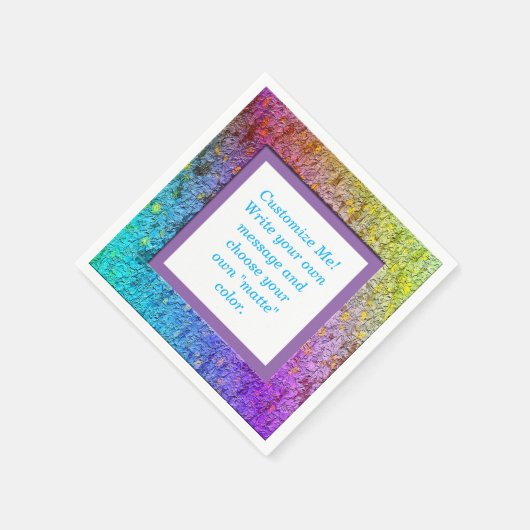 [Rainbow Floral Frame] Abstrakte Blume Papier Serviette (Ecke)