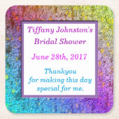 [Rainbow Floral Frame] Abstrakte Blume Rechteckiger Pappuntersetzer (Vorderseite)