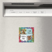 Rainbow Floral Frame Hund Gefüttert Foto Magnet (In Situ (Geschirrspüler))