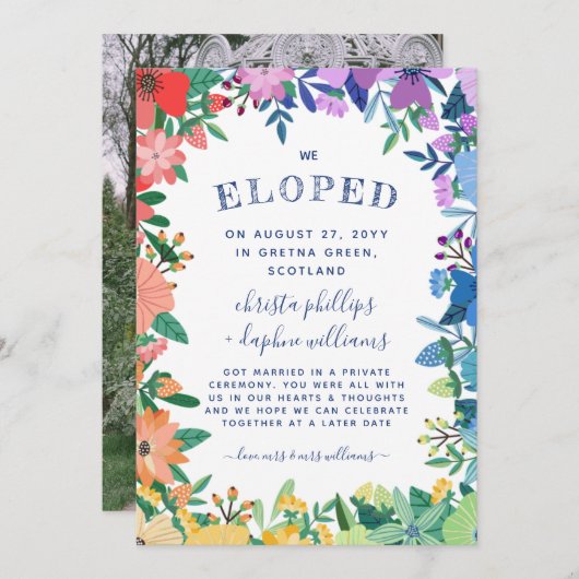 Rainbow Floral Frame LGBT Wir Eloed Ankündigung (Vorne/Hinten)