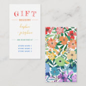 Rainbow Floral Gay Wedding Gift Registry Begleitkarte (Vorne/Hinten)