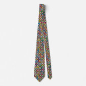 Rainbow Floral Geometric Pattern Stilvolle Moderne Krawatte (Vorderseite)