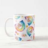 Rainbow Floral Heart Tasse - Helles Watercolor Ges (Links)