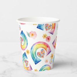 Rainbow Floral Heftpapiergruppen Pappbecher