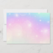 Rainbow Floral Magical Unicorn Girl Birthday Foto Einladung (Rückseite)