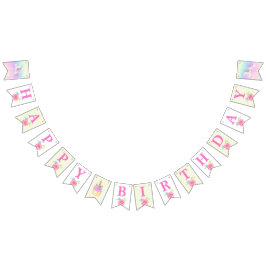 Rainbow Floral Magical Unicorn Girl Birthday Wimpelkette