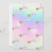 Rainbow Floral Magical Unicorn Girls Birthday Einladung (Rückseite)