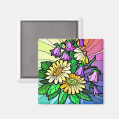 Rainbow Floral Magnet (Vorderseite/Rückseite)
