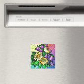 Rainbow Floral Magnet (In Situ (Geschirrspüler))