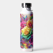 Rainbow Floral mit Schmetterlingen Trinkflasche (Links)