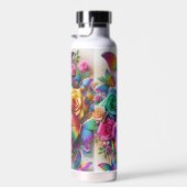 Rainbow Floral mit Schmetterlingen Trinkflasche (Rechts)