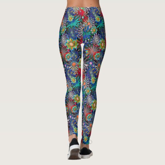 Rainbow Floral Pattern Leggings (Rückseite)