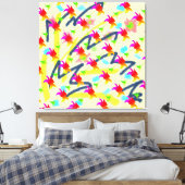 Rainbow Floral Pattern Leinwanddruck (Insitu (Schlafzimmer))