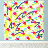 Rainbow Floral Pattern Leinwanddruck (Insitu (Holzboden))