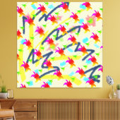 Rainbow Floral Pattern Leinwanddruck (Insitu (Wohnzimmer))
