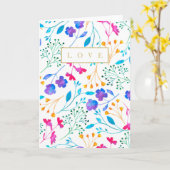 Rainbow Floral Pattern Wasserfarbenkarte Karte (Gelbe Blume)
