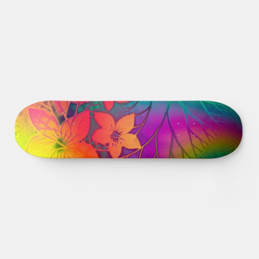 Rainbow Floral Skateboard (Horizontal)