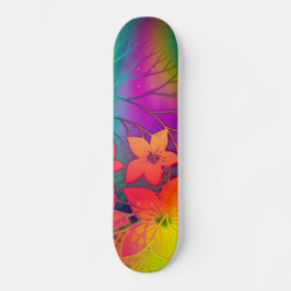 Rainbow Floral Skateboard