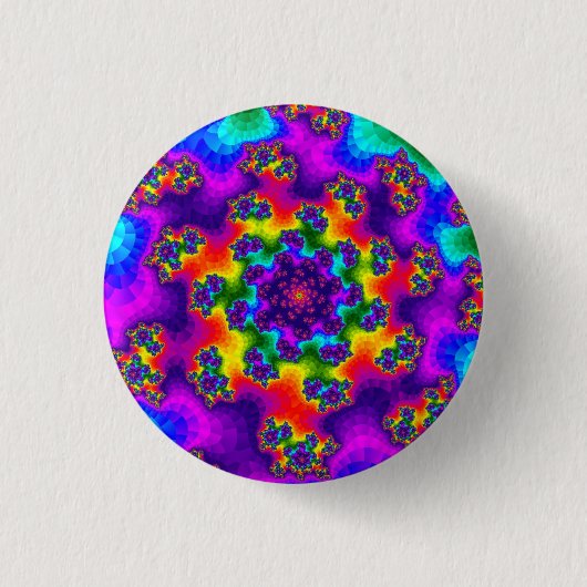 Rainbow Floral Sprinkles Button (Vorderseite)