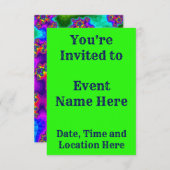 Rainbow Floral Sprinkles Einladung (Vorne/Hinten)