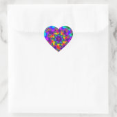 Rainbow Floral Sprinkles Herz-Aufkleber (Tasche)
