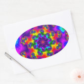Rainbow Floral Sprinkles Ovaler Aufkleber (Umschlag)