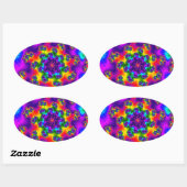 Rainbow Floral Sprinkles Ovaler Aufkleber (Blatt)