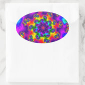 Rainbow Floral Sprinkles Ovaler Aufkleber (Tasche)
