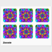 Rainbow Floral Sprinkles Quadratischer Aufkleber (Blatt)