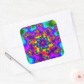 Rainbow Floral Sprinkles Quadratischer Aufkleber (Umschlag)