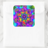 Rainbow Floral Sprinkles Quadratischer Aufkleber (Tasche)