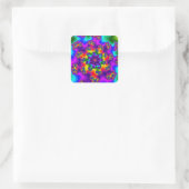 Rainbow Floral Sprinkles Quadratischer Aufkleber (Tasche)