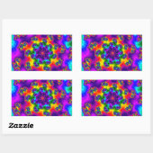 Rainbow Floral Sprinkles Rechteckiger Aufkleber (Blatt)